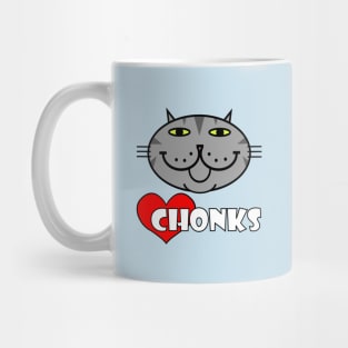 Heart Chonks - Grey Tabby Cat Mug